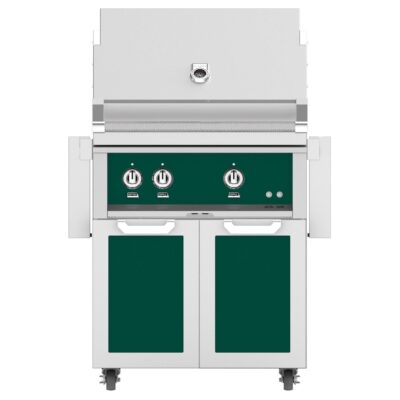 Hestan 30-Inch Natural Gas Grill W/ All Infrared Burners & Rotisserie On Double Door Tower Cart – Grove – GSBR30-NG-GR