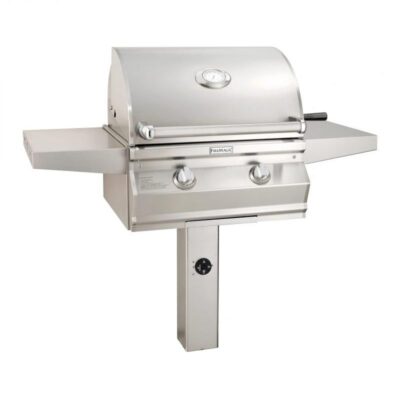 Fire Magic Choice Multi-User Accessible CMA430S 24-Inch Propane Gas Grill With Analog Thermometer On In-Ground Post – CMA430S-RT1P-G6