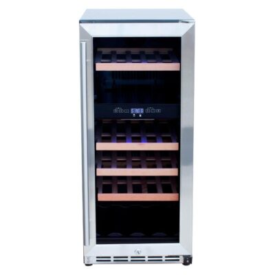 American Made Grills 15-Inch Outdoor Rated Dual Zone Wine Cooler – AMG-RFR-15WD