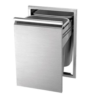 Twin Eagles 18-Inch Roll-Out Stainless Steel Double Trash Drawer / Recycling Bin – TETD182T-B