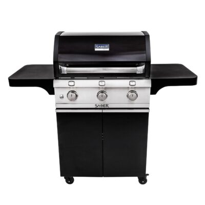 Saber Deluxe Black 500 32-Inch 3-Burner Infrared Propane Gas Grill – R50CC0617