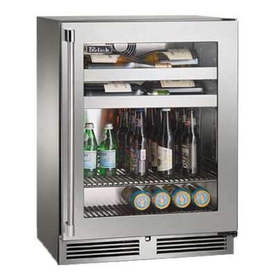 Perlick 24-Inch Signature Series Shallow Depth Marine & Coastal Series Stainless Steel Glass Door Outdoor Beverage Center – Right Hinge – HH24BM-4-3R