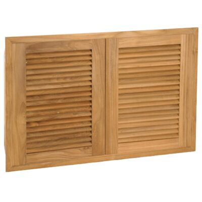 Pacific Teak Louvered 34-Inch Teak Wood Double Access Door – AD2-34L