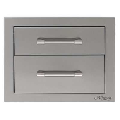 Alfresco 17-Inch Stainless Steel Soft-Close Double Drawer – AXE-2DR-SC