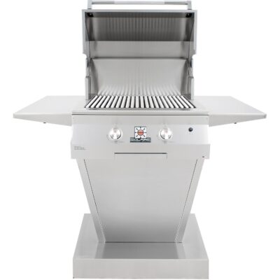 Solaire 27 Inch Basic All Infrared Natural Gas Grill On Angular Pedestal Base – SOL-AGBQ-27GIR-PED-NG