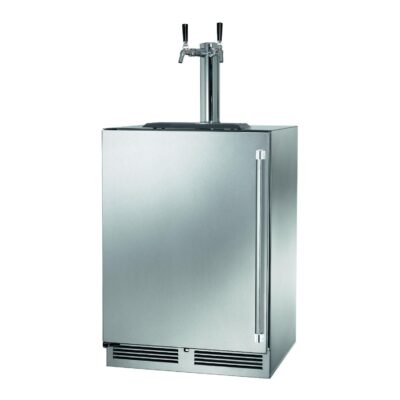 Perlick 24-Inch Signature Series Stainless Steel Dual Tap Outdoor Beverage Dispenser – Left Hinged – HP24TO-4-1L-2