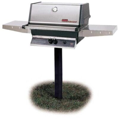 MHP TJK2 Natural Gas Grill With SearMagic Grids On In-Ground Post