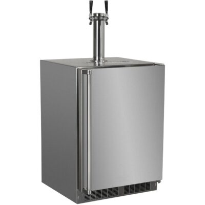 Marvel 24-Inch 5.7 Cu. Ft. Built-in Outdoor Rated Twin Tap Beer Dispenser – Stainless Steel – MOKR124SS31A