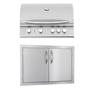 Summerset Sizzler 32-Inch Natural Gas Outdoor Kitchen Package w/ Double Access Door – SIZ32-NG-SSDD-PROMO