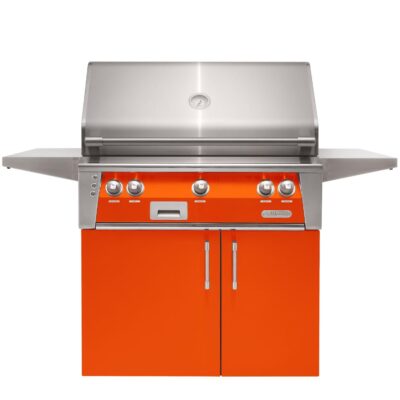 Alfresco ALXE 36-Inch Natural Gas Grill With Rotisserie – Luminous Orange – ALXE-36C-NG-S2005