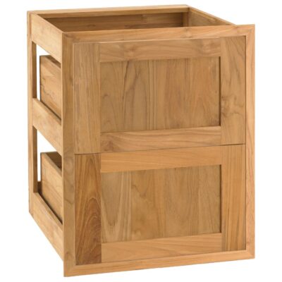 Pacific Teak Shaker 18-Inch Teak Wood Double Access Drawer – UD2V-18S