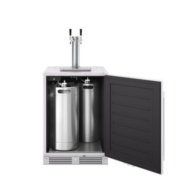 Zephyr Presrv 24 Inch Outdoor Kegerator & Beverage Cooler Double Tap w/ Line Cleaning Kit – PRKB24C01AS-OD