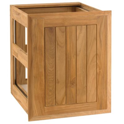 Pacific Teak Cottage 18-Inch Teak Wood Roll-Out Double Trash / Recycling Bin Drawer – POHDL-18C