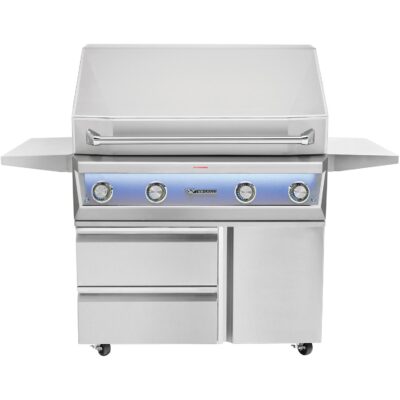 Twin Eagles Eagle One 42-Inch 3-Burner Natural Gas Grill with Sear Zone & Infrared Rotisserie Burner On Deluxe Cart – TE1BQ42RS-N