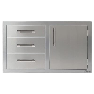 Alfresco 32-Inch Stainless Steel Right-Hinged Soft-Close Door & Triple Drawer Combo – AXE-DDC-R-SC