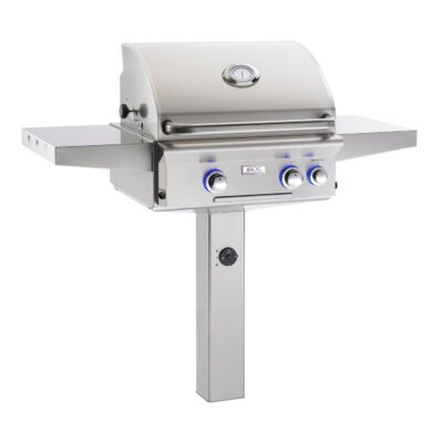 American Outdoor Grill L-Series 24-Inch 2-Burner Natural Gas Grill On In-Ground Post With Rotisserie – 24NGL