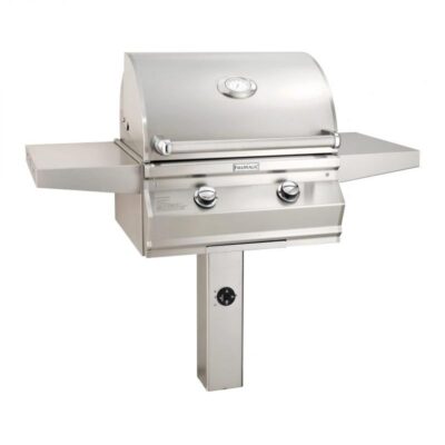 Fire Magic Choice Multi-User CM430S 24-Inch Propane Gas Grill With Analog Thermometer On In-Ground Post – CM430S-RT1P-G6