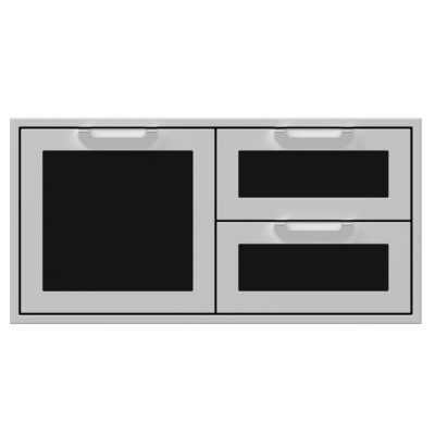 Hestan 42-Inch Double Drawer And Single Storage Door Combo – Stealth – AGSDR42-BK