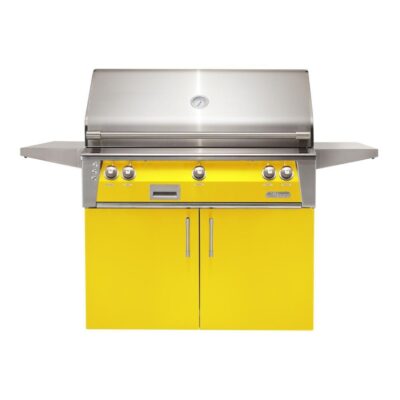 Alfresco ALXE 42-Inch Freestanding Natural Gas Grill With Rotisserie in Traffic Yellow – ALXE-42C-NG-S1023