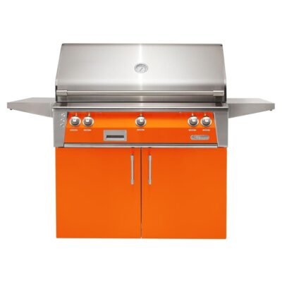 Alfresco ALXE 42-Inch Freestanding Natural Gas Grill With Rotisserie in Luminous Orange – ALXE-42C-NG-S2005