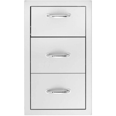 Summerset 15-Inch Stainless Steel Flush Mount Double Access Drawer With Paper Towel Holder – SSTDC-17