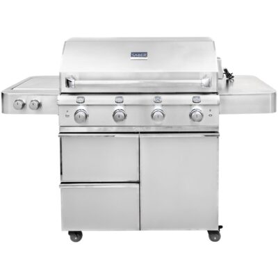 Saber Elite 1670 40-Inch 4-Burner Infrared Propane Gas Grill With Side Burner – R67SC0917